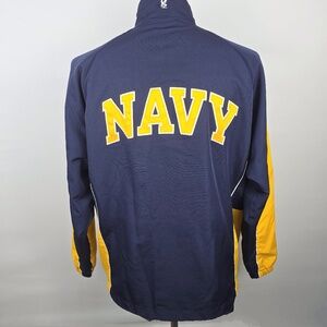 Vintage US Navy College Sports Jacket Windbreaker Size Med Gear For Sports
